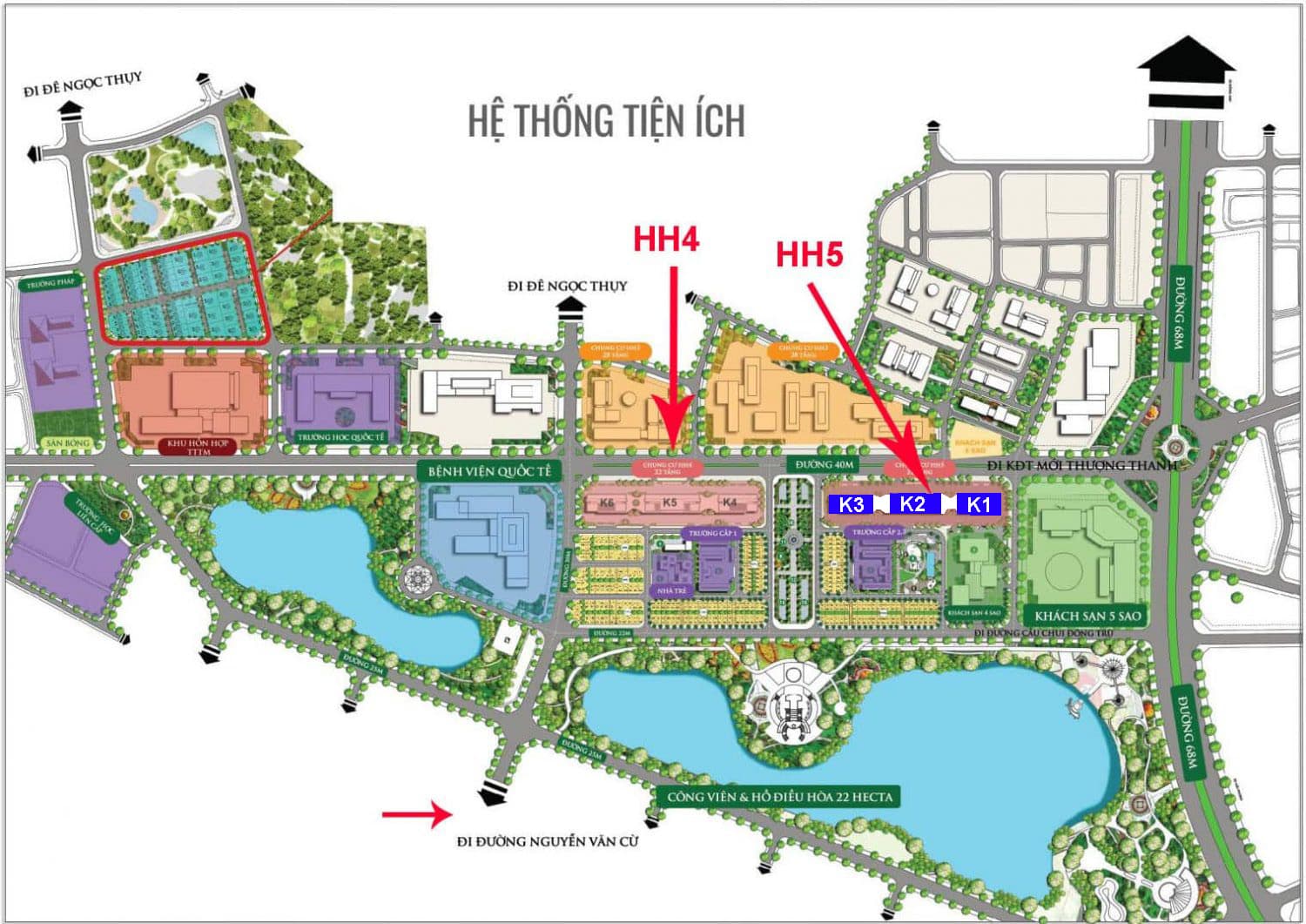 Mặt bằng quy hoạch tổng thể khu đô thị Khai Sơn City.