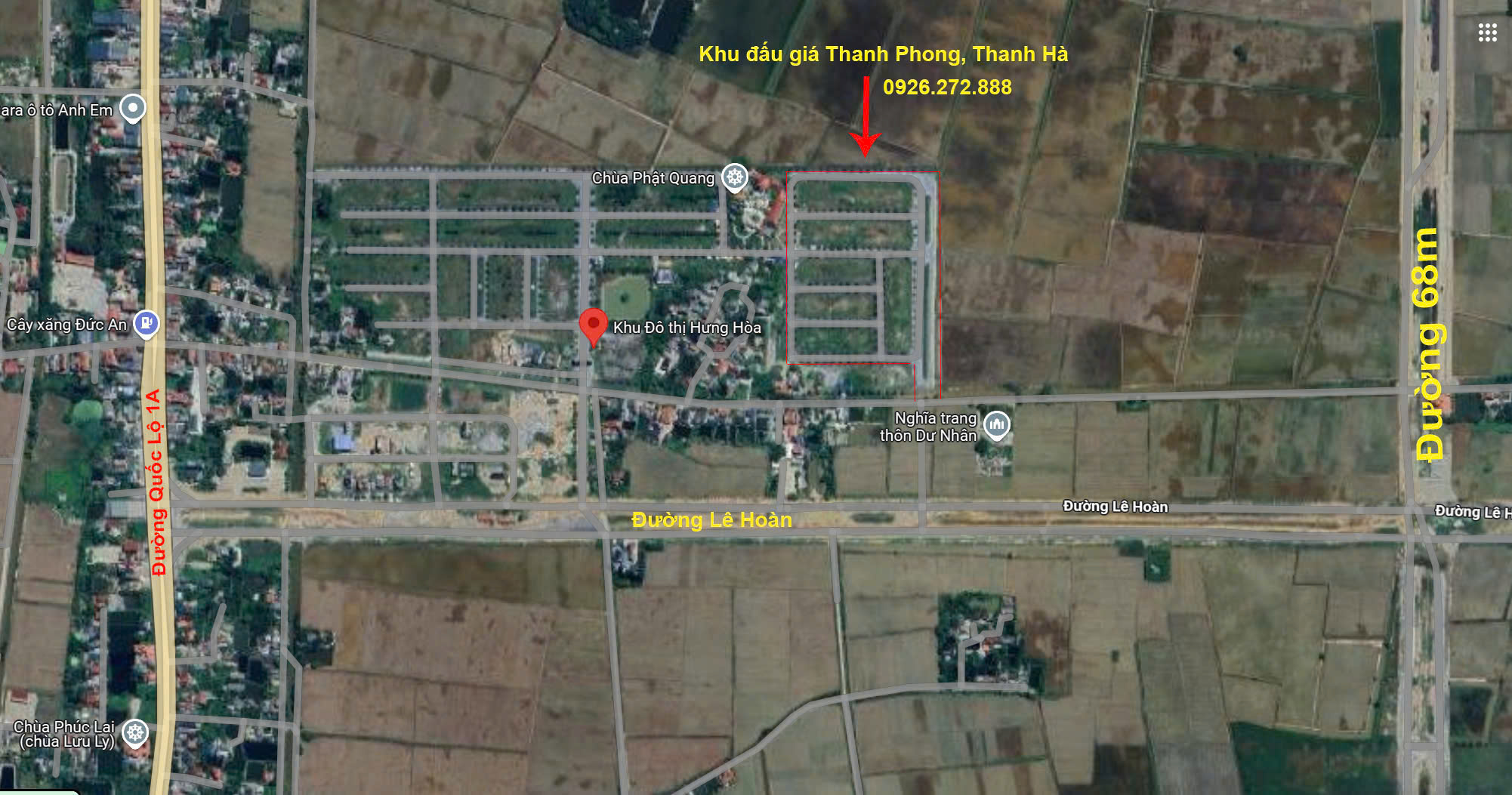 Vị trí Khu đấu giá Thanh Phong và Thanh Hà