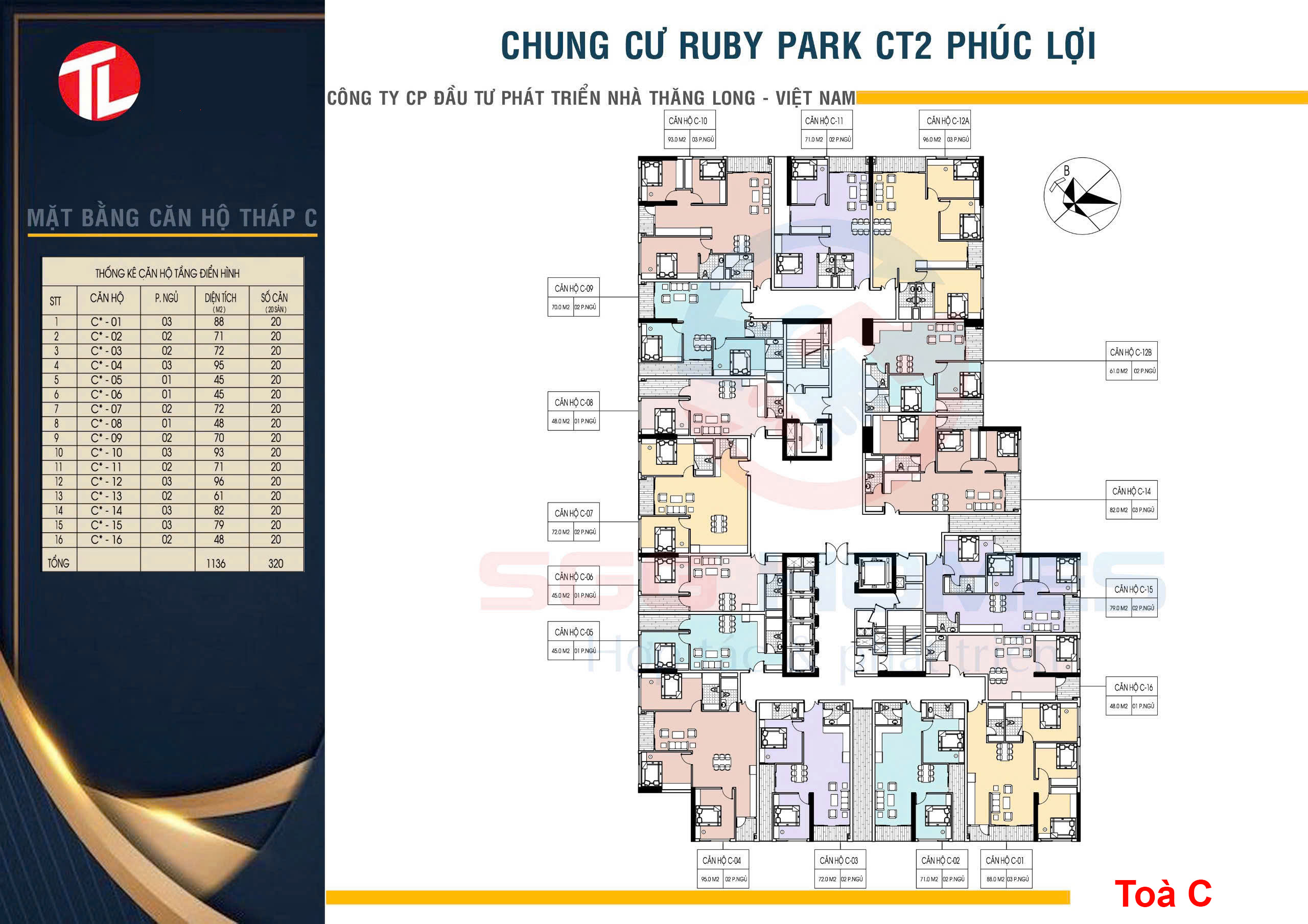 Mặt bằng toà C Dự án Ruby Park