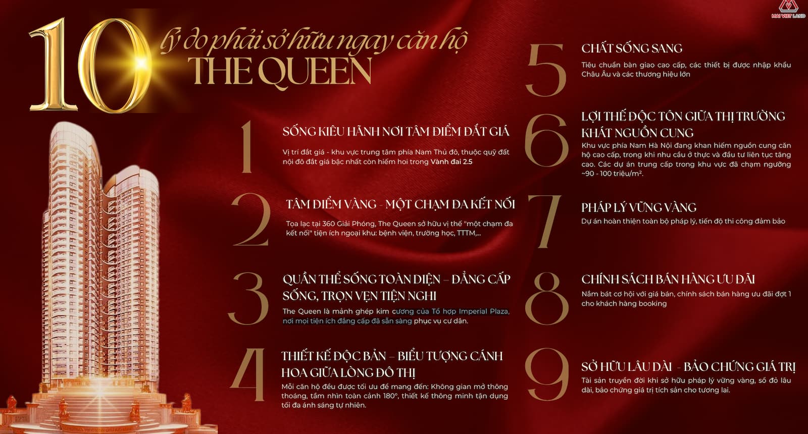 Lý do nên mua ngay căn hộ The Queen
