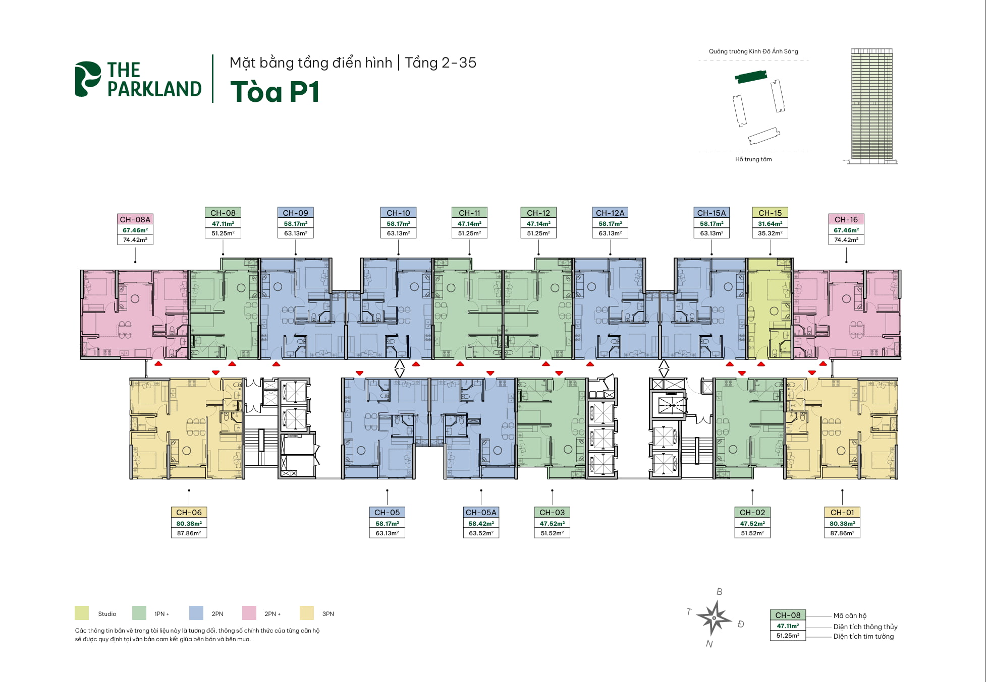 Mặt bằng Tòa P1 Imperia Ocean City
