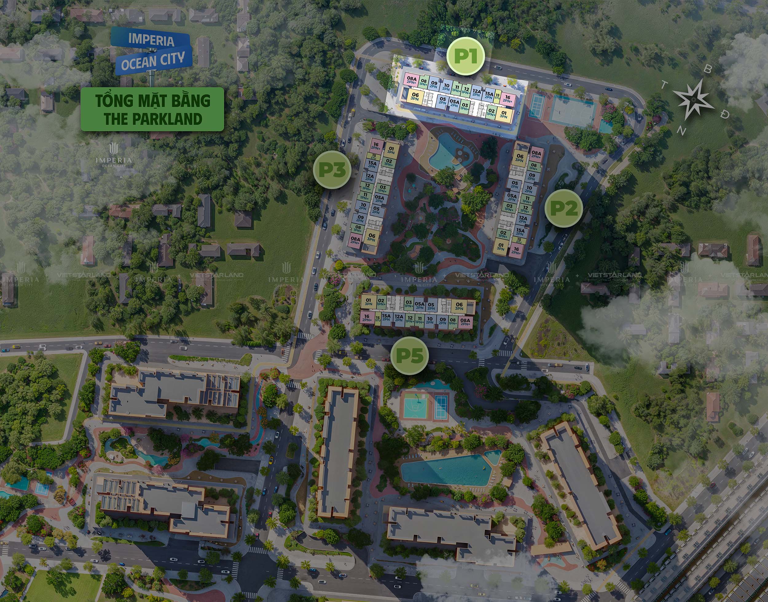 Vị trí toà Tòa P1 Imperia Ocean City