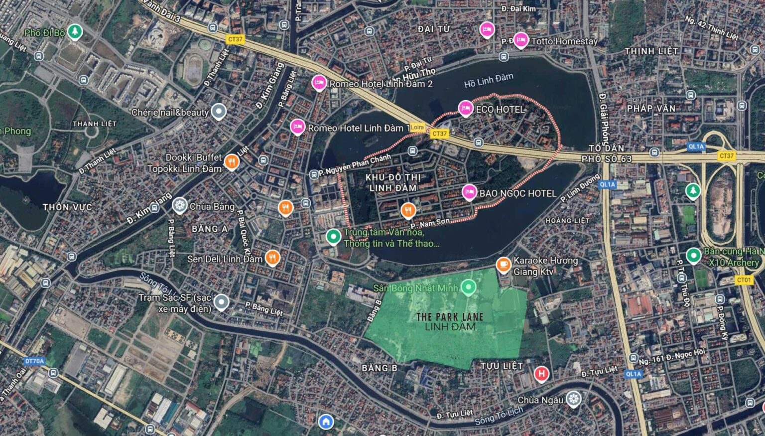 Vị trí shophouse The Park Lane Linh Đàm