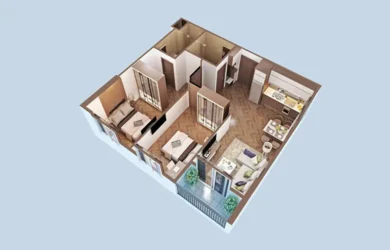 căn hộ 2PN tại Happy Home Phố Hiến