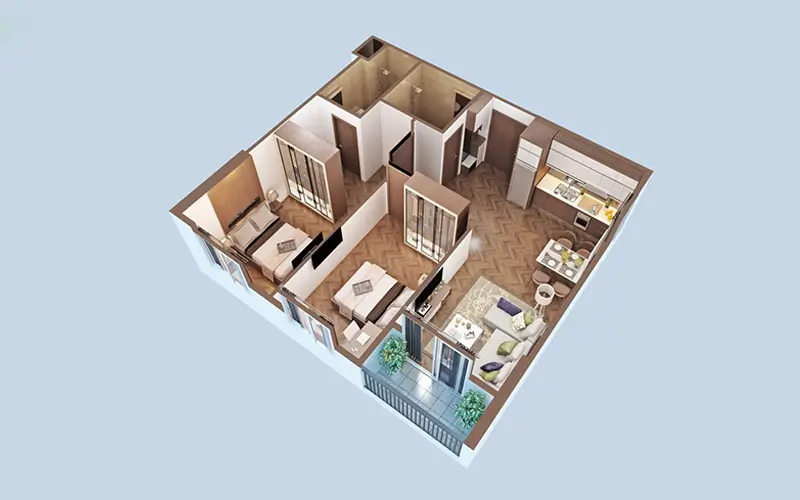 căn hộ 2PN tại Happy Home Phố Hiến