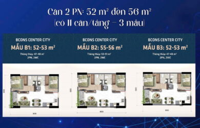 Bcons Center City có mấy loại diện tích